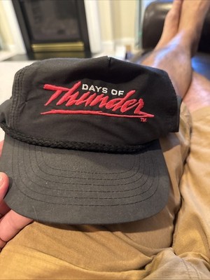 90s Days Of Thunder Hat Snapback Cap Black Pink USA Made