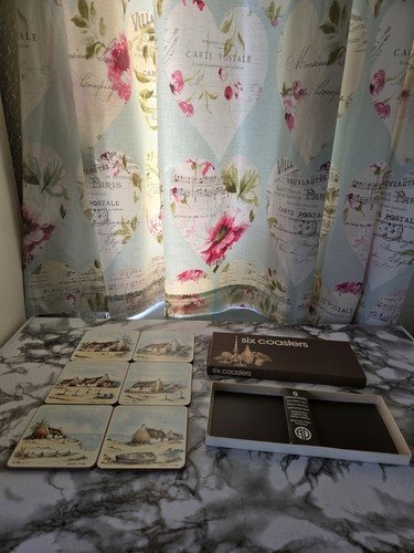 Vintage Prestige Set Of Six Coasters In Box.