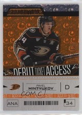2023 Upper Deck Credentials Debut Ticket Access Orange /249 Pavel Mintyukov 1q2