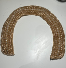 Glentex Ivory Pearl Beaded Collar 1950's 1960  s Japan 7 rows vintage