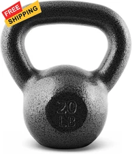CAP Barbell Black Cast Iron Kettlebell Single 20 LB Single, 20 LBS - 