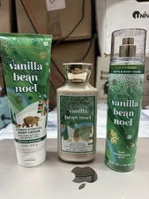 Bath & Body Works 3 Pc VANILLA BEAN NOEL Mist Gel Lotion - FREE SHIP