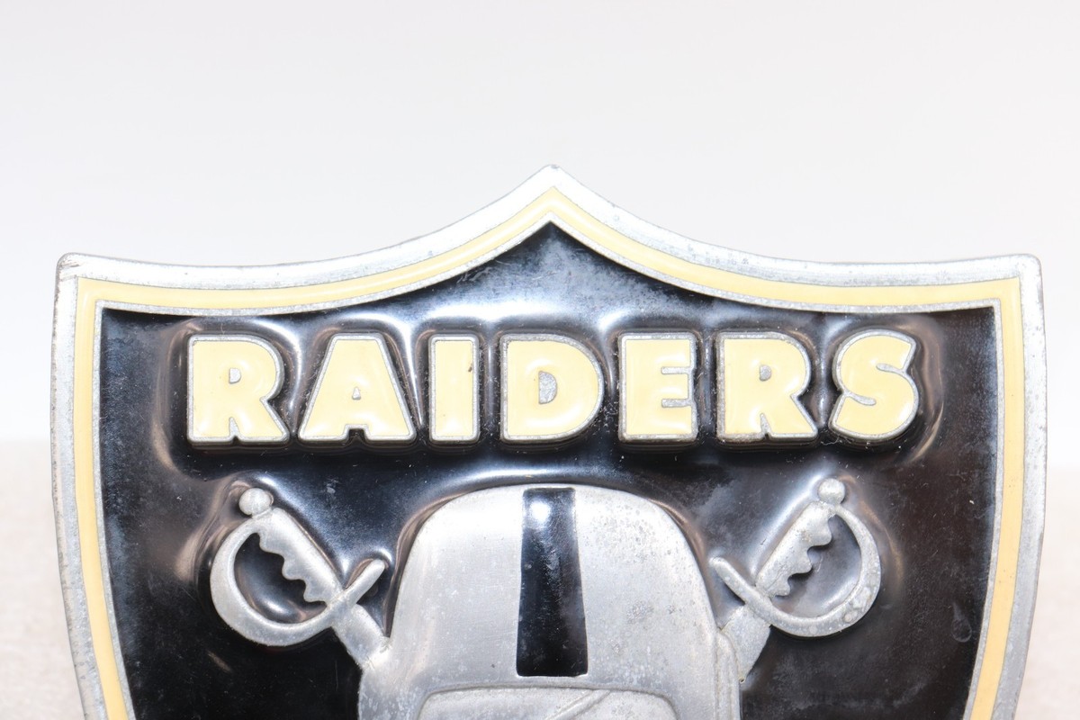 NFL OAKLAND RAIDERS FOOTBALL Metal Plaque with Mounting Screws 5 1