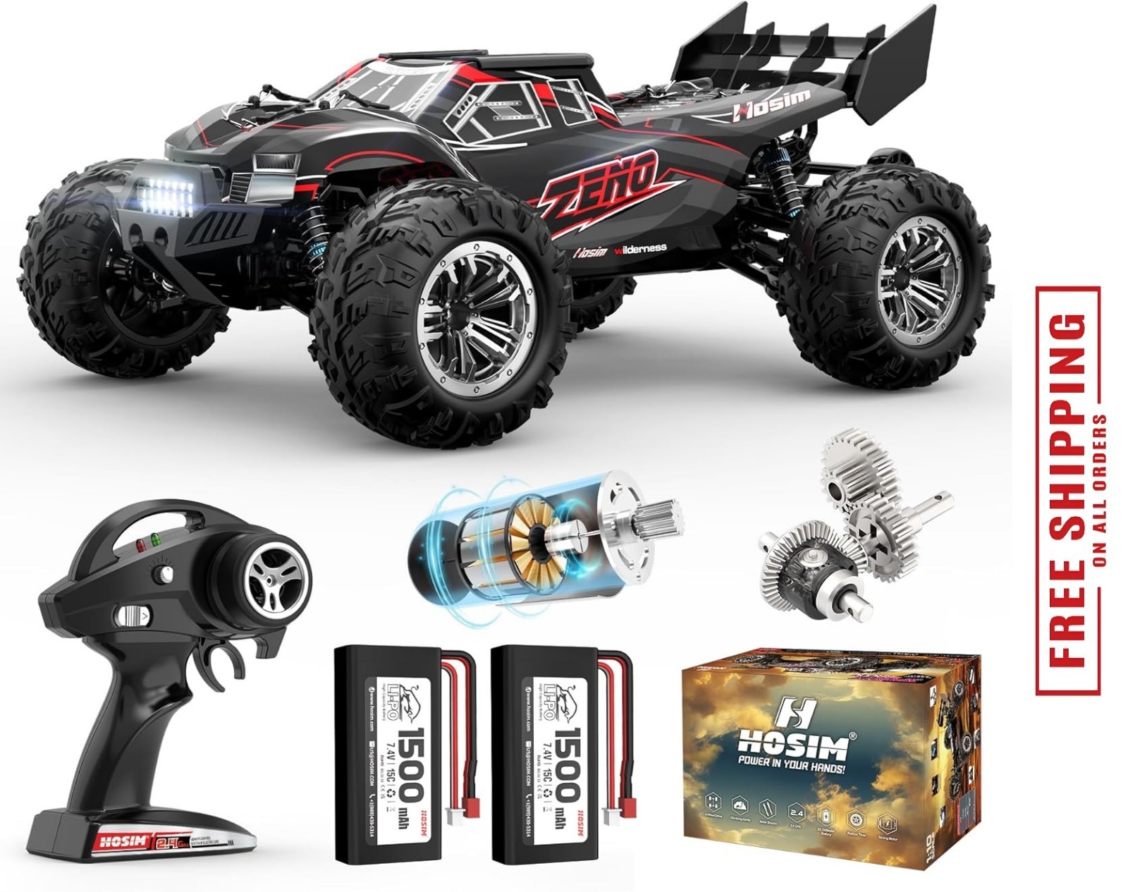 For Adults, 1/10 Scale Remote Control Car 48+kmh, High Speed