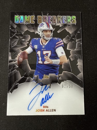 2021 Panini One Josh Allen Game Breakers /50 SSP Acetate On Card Auto