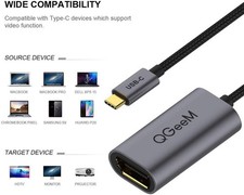 QGEEM USB C TO DISPLAYPORT ADAPTER -THUNDERBOLT 3 - GRAY