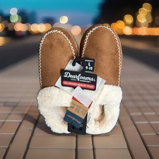 Dearfoams Cozy Comfort Women's Size L 8-9 Moc Toe Clog Slippers. Chestnut. NWT