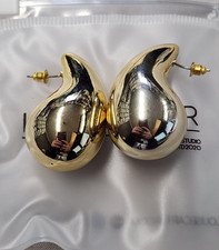 Louise Carter 14K Gold Plated Rhoni® Statement Water Drop Earrings 40mm