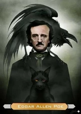 Edgar Allen Poe Custom Art Trading Card "Read Description"
