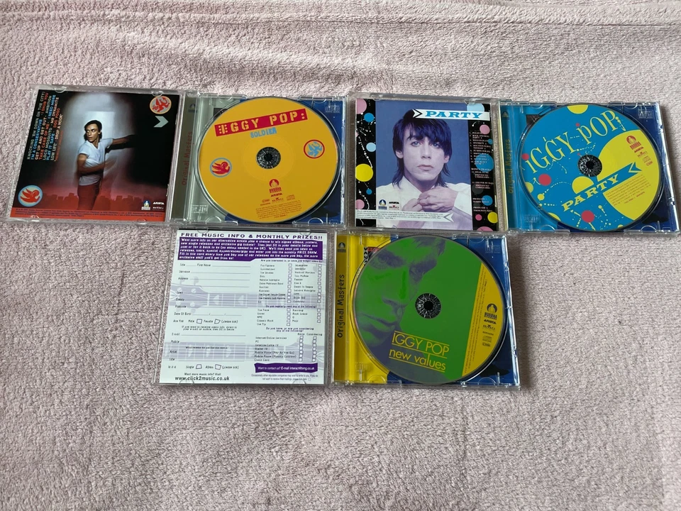 Iggy Pop 3 CDs Box-Set SOLDIER, PARTY , NEW VALUES © 2001 BMG France Arista - NM - Bild 4 von 4