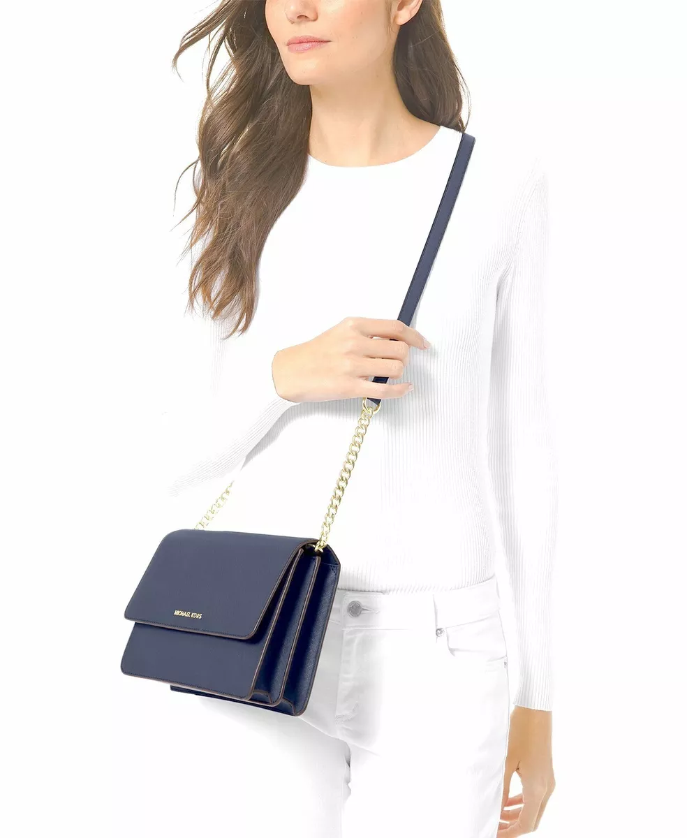 Michael Kors Gusset Daniela Saffiano Leather Large Crossbody Messenger Bag