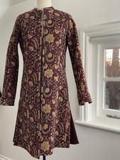 East Artisan Anokhi Paisley Merlot Quilted Indian Kanthan Boho Hippie Coat Uk 12
