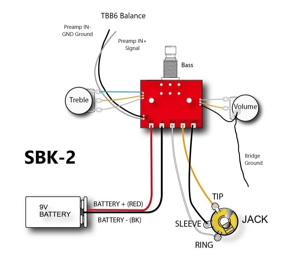 TONE MONSTER SBK-2 Bass Guitar Preamp +/-12dB 9-18V Balance