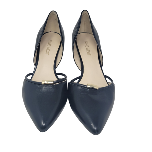 Nine West Leather Dress Pumps Heels Black Shoes Women's Size 6M - Picture 3 of 10