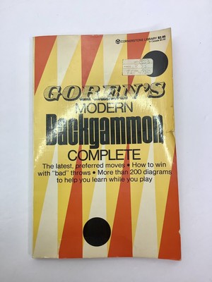 Goren's Modern Backgammon Complete Softcover Book w/Signature Paperback 1977