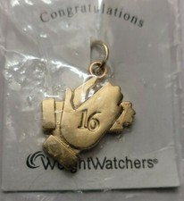Weight Watchers WW Congratulations 16 Pound LB Achievement Award Charm Gold