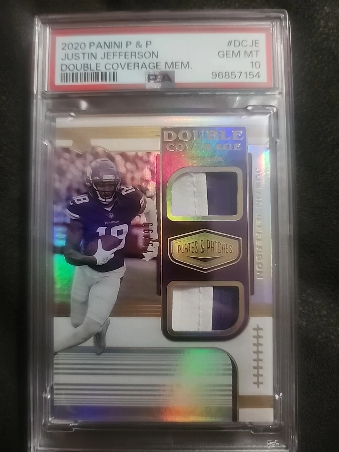 Justin Jefferson Panini Plates & Patches Double Coverage Memorabilia #DCJE Base