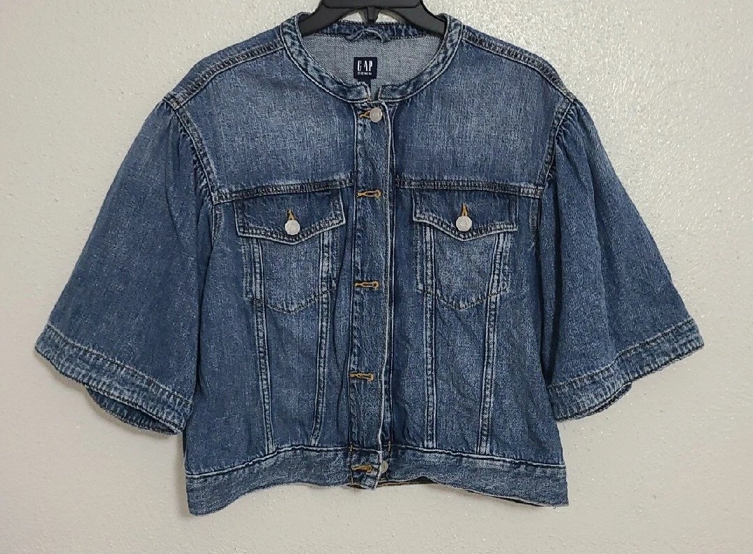Gap cropped denim best sale jacket