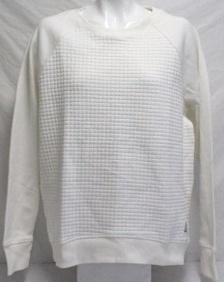 Reebok Women's Training Essential Quilted Crewneck Pullover Sweater 69% Cotton