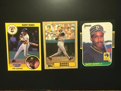 Topps/ Donruss 3- Barry Bonds  Baseball Cards W/2-Rookies-NM-MT  -FREE SHIPPING