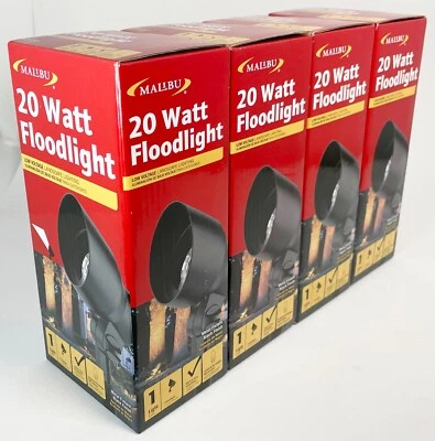 Malibu 9604 20W Landscape Lights Outdoor Floodlight Weatherproof Metal - 4 PACK