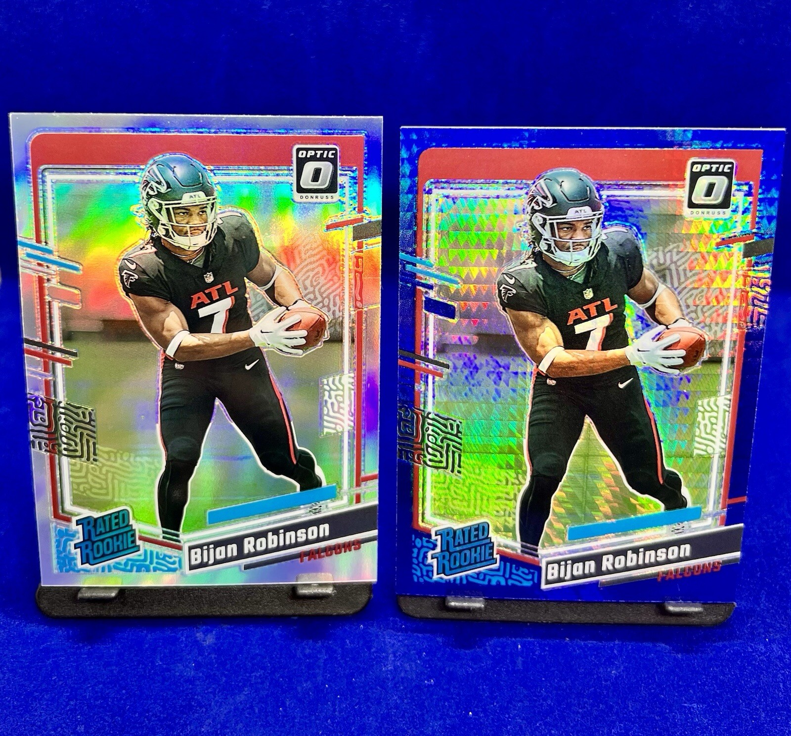 2023 Panini Donruss Optic Bijan Robinson Blue Hyper Prizm Silver Prizm #206