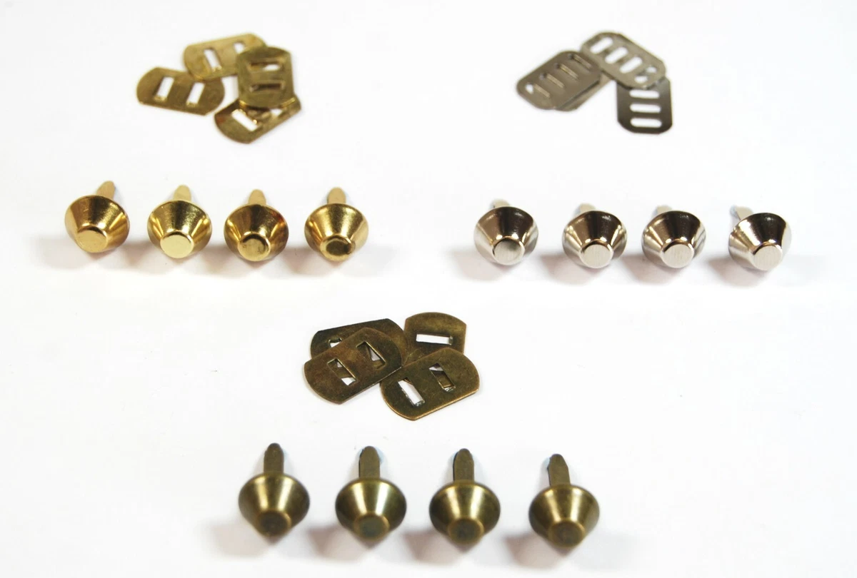 4 Packs Of 50 Metal Bag Studs/Feet - 12mm, 5 Colors - For DIY Bag Making & Crafting