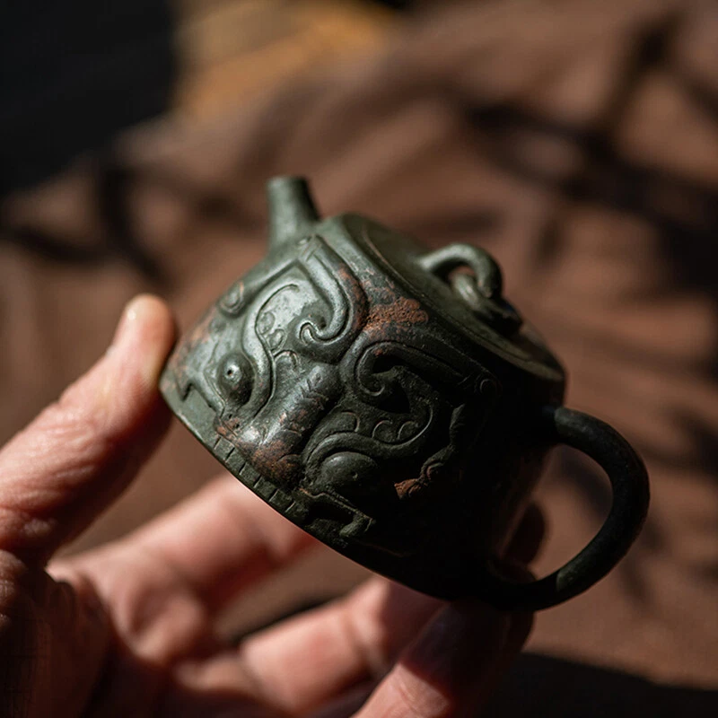 Tetera completa hecha a mano True Yixing Zisha arcilla olla biónica bronce como cuidado de la salud Foto 4 de 4