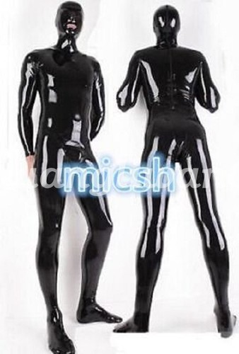 Latex Rubber Men Racing Suit Bodysuit Supper Handsome Catsuit size S-XXL - Picture 2 of 14