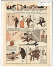 Rare Orig VTG 1907 Lonelyville Literati L M Glackens Cartoon Illustration Print