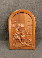 Panneau sculpté par Jean Claude Lardeux " le potier" métier artisan chêne massif