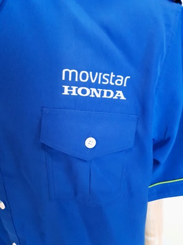 Honda Movistar Racing Team Vintage Blau Herren Kurzarm Hemd mit Knöpfen Gr. XL - Bild 7 von 11