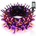 Purple & Orange Halloween Lights, 95.14Ft 240 LED Halloween String Lights Connec