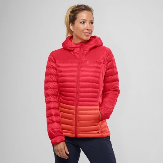 RRP £250 SALOMON DONNA HALOES PIUMINO CALDO LEGGERO GIACCA DA PASSEGGIO TAGLIA L XL1