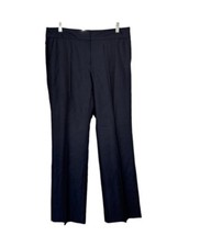 Classiques Entier Women  s Pants Navy Blue Size 10 Career Office Work 100 Wool