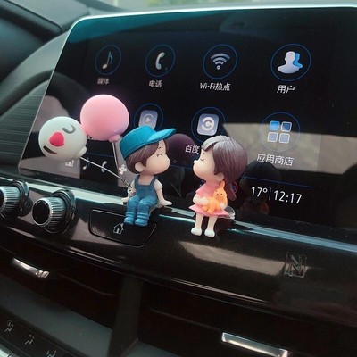 Car Interior Dashboard Accessories Cute Cartoon Couples Action Figure Ornament