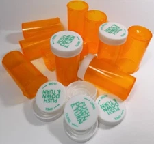 Prescription Medicine Vials 8 Dram Amber-10 Pack--$3.99 Shipping-Pharmacy Grade