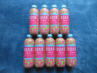 (9) Roar Organic Water Complete Hydration Cucumber Watermelon 18 Oz Each !
