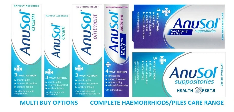 Hemorrhoids Piles Anal Itching Treatment 3/4 Way Action - Anusol Multi Variation