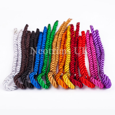 Twisted Cord Silky Barley Twist Satin Rope 6mm Thick Furnishing Piping 3Ply Trim