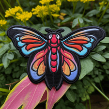 Moth Patch Iron-On for Applique, Animals  Insect Badge, Butterfly, Nature