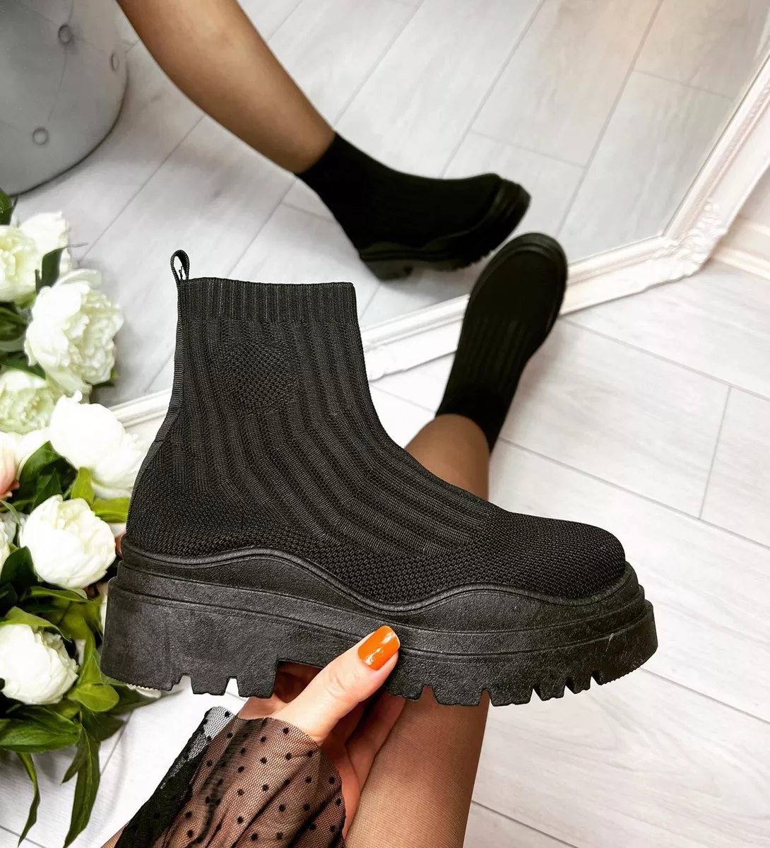 Mid calf shop sock booties