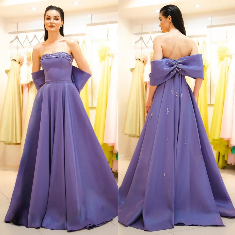 strapless open back dress Tea Length V Ncek Shiny Wholesale Evening Dresses