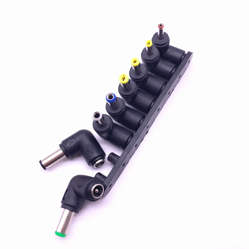 AC DC Power Charger Adapter Plug Connector Tips 5.5 2.1mm Female 8 in 1 90° All - image 3 of 4