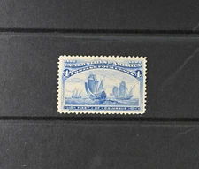 USA Scott # 233 VF OG LH 4c Columbian US Stamp Cat $55