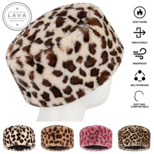 Plush Fluffy Russian Hat Womens Warm Lining Winter Faux Fur Cozy Winter Ski Cap