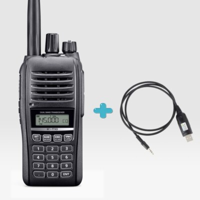IC-T10 5W 5KM Walkie Talkie Dual Band Waterproof VHF UHF Radio+