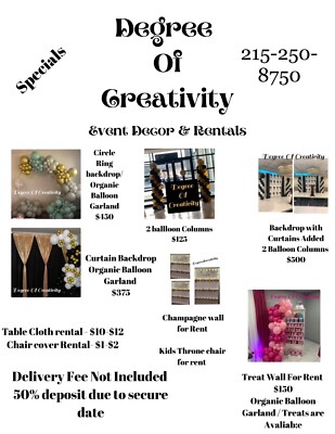event decorating- all your party needs services, balloon garlands, backdrops,etc