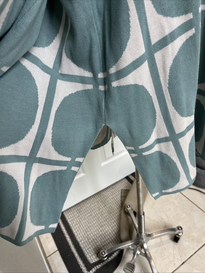 NUEVO MarlaWynne SoftKNIT Mujer’s Topper Cárdigan Suéter Abrigo Verde y Marfil Nuevo con Etiquetas Foto 4 de 4