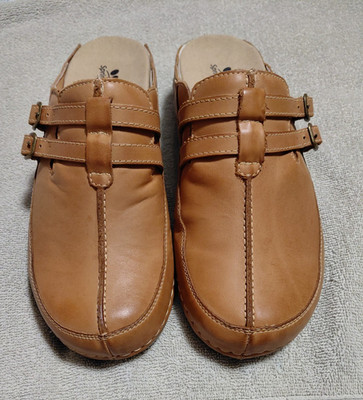 Spring Step Happy Slip On Clog Camel Tan Adjustable Women's 42 10.5 - 11 NWOB